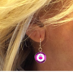 Company Logo Earrings - Gift for Employees - Custom Corporate logo photo earrings Company jewelry -Corporate Gifts single or double sided