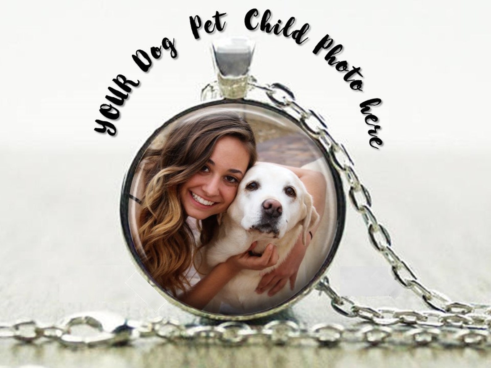 Dog Necklace Dog Photo Necklace Custom Personalized Etsy
