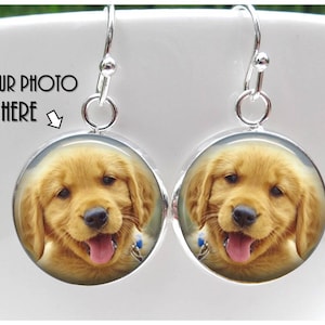 Dog Earrings - Any Photo you want Earrings - Custom Pet picture Earrings