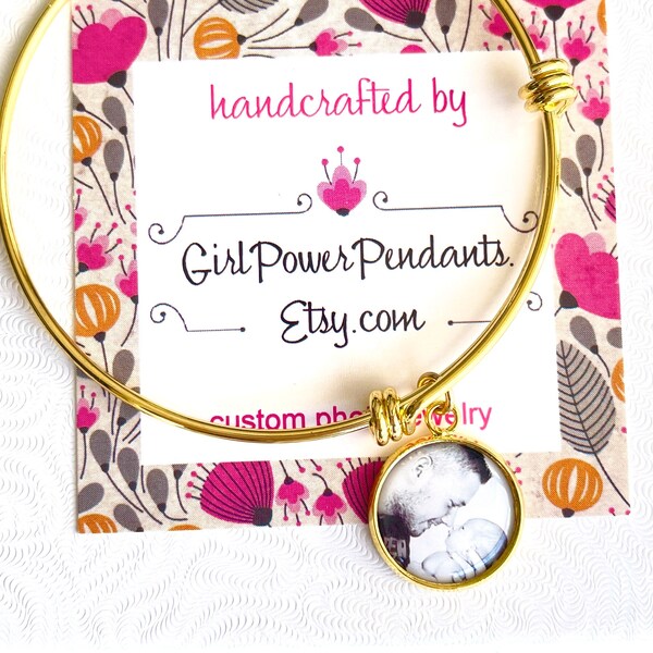 Gold Charm Bangle Etsy