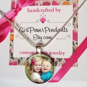 Photo Necklace  - Your Photograph on a pendant - Picture Necklace - Photo Charm on chain