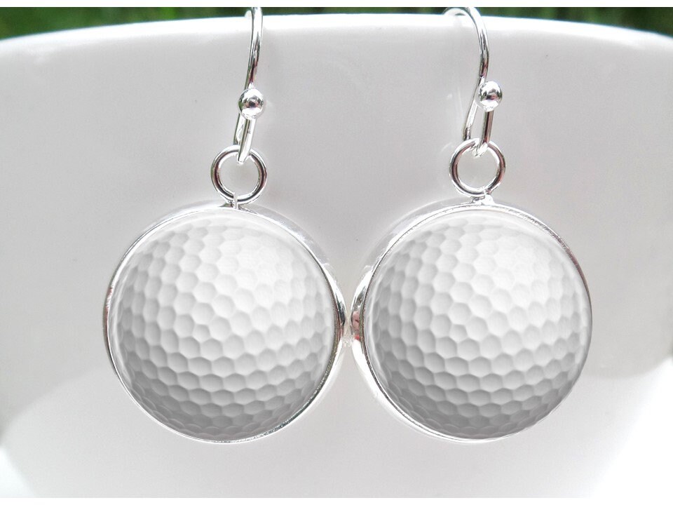 Golf Ball Earrings Gift for Woman Golfer Custom Customizable Etsy