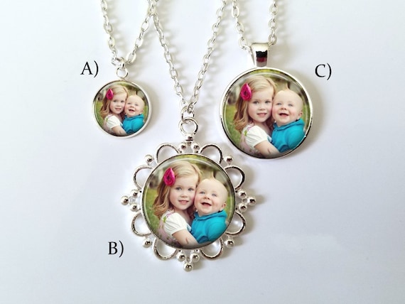 Custom photo charm necklace clearance