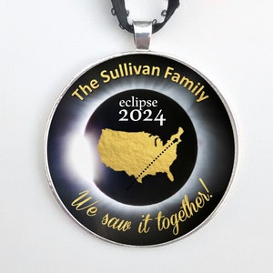Eclipse Ornament - Custom Personalized Total Solar Eclipse 2024 Ornament USA Path of Totality 2"