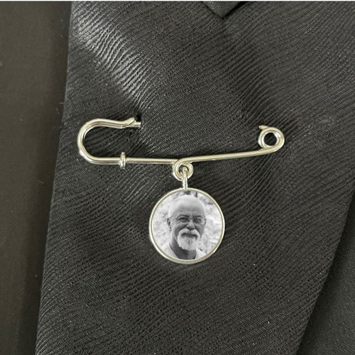 Pin photo charms Memorial Photo Lapel Pin Gift for groom from bride custom photo Boutonniere Brooch for 1, 2 or 3 charms with pictures