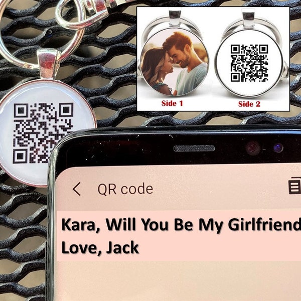 Qr Code Keychain Etsy