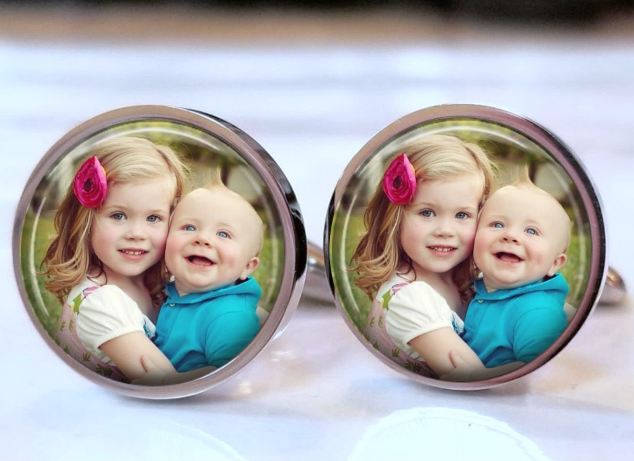 Custom Photo Cufflinks Picture of Children Cuff Links Gifts Etsy