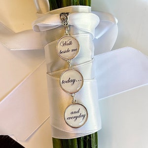 Bridal Bouquet photo Charm dangle set words on back double sided Wedding Bouquet Memory multiple picture Charm Bridal Shower Gift image 3