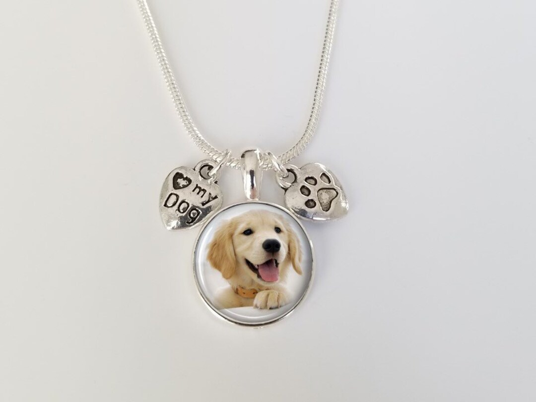Dainty Dog Charm Necklace Custom Dog Photo Charm Your Dog Picture on a