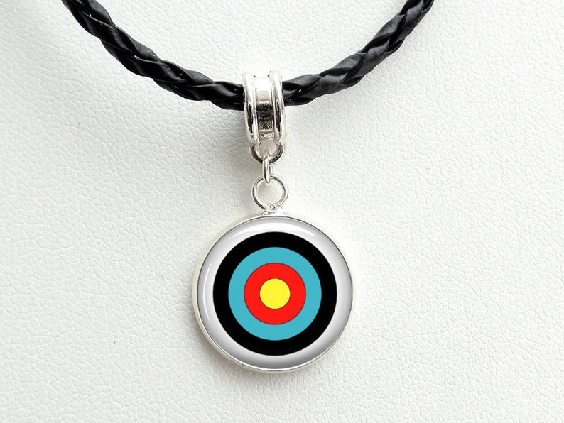 Archery Necklace Archery charm necklace Bulls eye necklace Etsy
