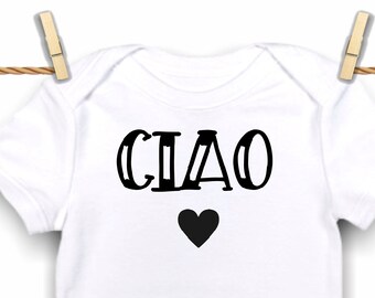 Ciao Tattoo Font Baby Bodysuit
