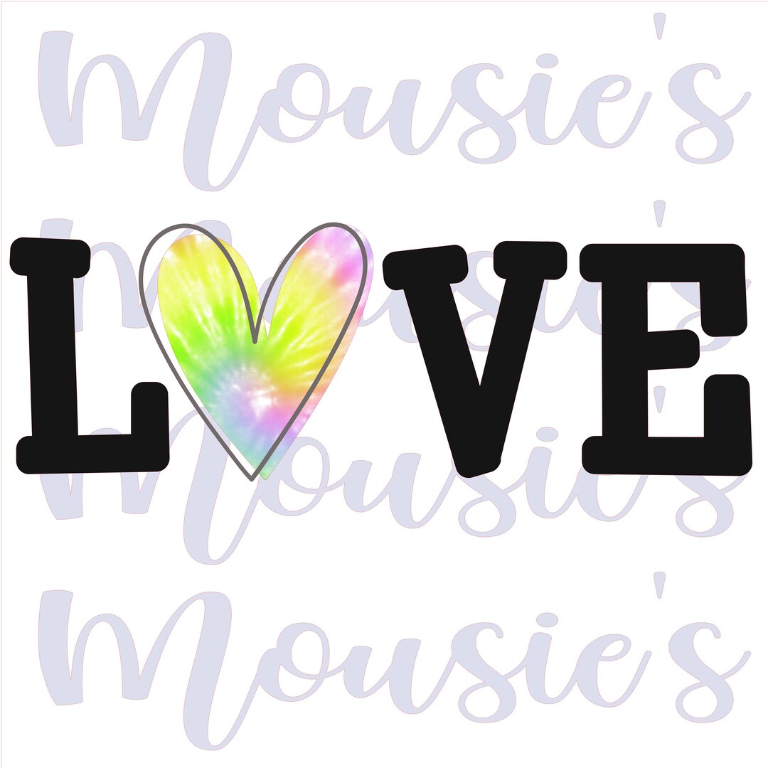 Tie Dye Heart LOVE PNG Digital File - Etsy
