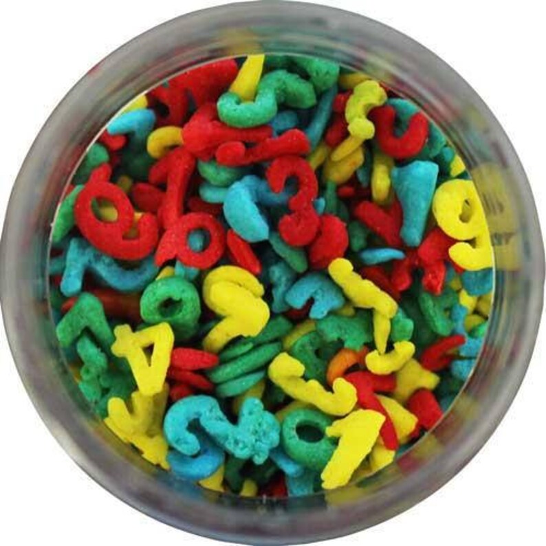 Numbers Edible Sprinkles 2.6 oz Etsy