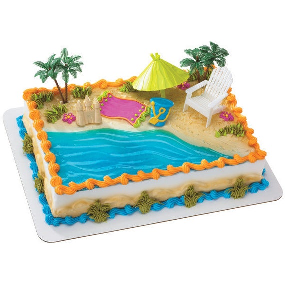 Beach Chair Umbrella Cake Topper Etsy