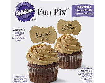 Customizable Kraft Cupcake Toppers - Wilton 2113-9362