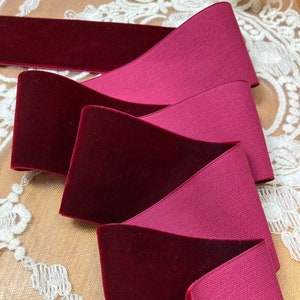 Velvet Ribbon! 2" wide deep burgundy velvet ribbon to fit the Reproduction Buckles in the shop! Please choose the length you want!