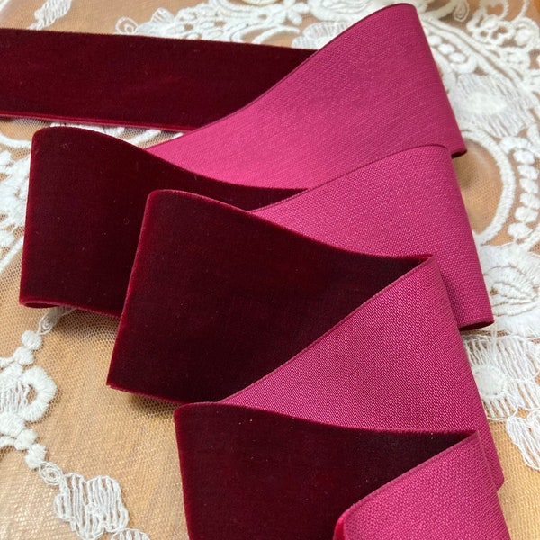 NEW Velvet Ribbon!! 2" wide deep burgundy velvet ribbon to fit the Reproduction Buckles in the shop! Please choose the length you want!