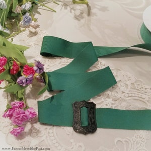 1.5&quot; wide Forest Green Belting Ribbon to fit the &quot;Shield&quot; Reproduction Buckles! Please choose the length you want!