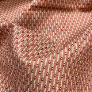 Brand NEW!! Cotton Reproduction Fabric - Miniature stripes and geometrics on brown-red - 1810-1895 - by the yard - 45" WIDE - EP Cotton #482
