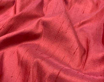 Silk Fabric - Solid Red Silk Dupioni - Ruby Red Dracula Red - Silk Shantung - 100% Silk - By the yard - 54" WIDE - EP Silk #562