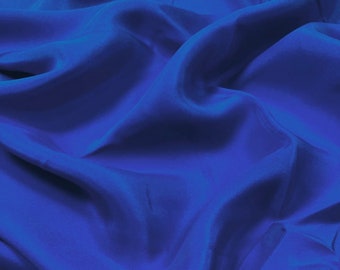 Deep Royal Blue / Ocean Blue Silk Satin Fabric - lightweight and full of drape - 100% silk - By the yard, 45" WIDE - EP Silk #559