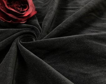 NEW!! Cotton Velveteen - Solid Black Cotton Velvet - Black Velveteen Fabric - 100% Cotton - 42" Wide - by the yard - EP Cotton #577