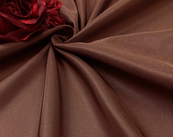 Silk Taffeta Fabric - Chocolate Brown Solid Silk - Smooth silk taffeta - 100% Silk - By the yard - 55" WIDE - EP Silk #573