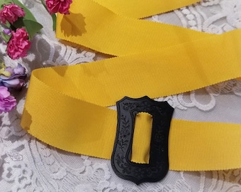 1.5" wide Goldenrod Belting Ribbon to fit the "Shield" Reproduction Buckles! Please choose the length you want!