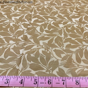 Silk piece: 2-5/8 yards x 54" wide - Dress Weight Silk Damask - Lavish Gold Sprawling Leaves - 100% Silk - EP Silk #508