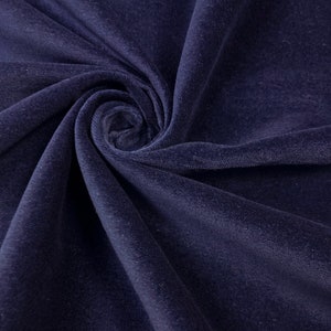 Cotton Velveteen - Solid Navy Blue Cotton Velvet - Blue Velveteen Fabric - 100% Cotton, 44&quot; Wide - by the yard - EP Cotton #706