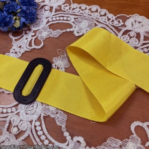 2" wide Lemon Yellow Belting Ribbon to fit the "Fleur" and "Bee" Reproduction Buckles! Please choose the length you want!