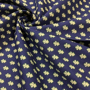 Cotton Reproduction Fabric - Mint green diamond motifs on deep navy blue  - by the yard - 1820-1960 - 45&quot; WIDE - EP Cotton #607