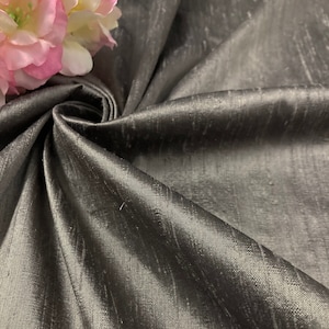Tela de seda - Dupioni gris lavanda - Shantung de seda - Seda texturizada - 100 % seda - Corte a medida - 137 cm de ancho - Seda EP n.° 106