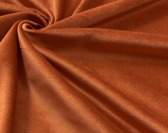 Cotton Velveteen - Solid Terra Cotta Orange - Orange Velveteen Fabric - 100% Cotton - 56" Wide - by the yard - EP Cotton #600