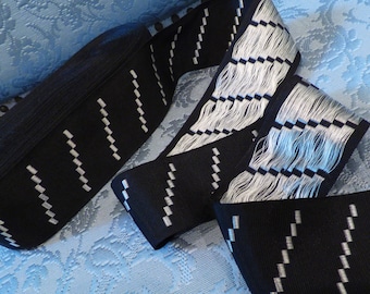 2" wide Black/White Diagonal Checkered Belting Ribbon to fit the "Fleur" and "Bee" Buckles! Please choose the length you want!