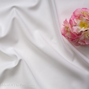Brand NEW!! Cotton Sateen Fabric - Solid White - 100% Cotton - Lightweight Snow White Sateen - by the yard - 44&quot; WIDE - EP Cotton #828