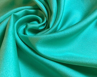 Enchanted Mermaid Green Silk Crepe Fabric - Beautiful, lightweight and airy, 100% silk - By the yard, 40" WIDE - EP Silk #396