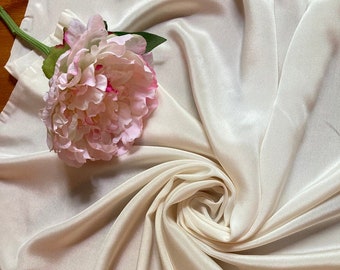 Ivory Silk Crepe Fabric - Beautiful, lightweight and airy, 100% silk fabric in off white - By the yard, 40" WIDE - EP Silk #389