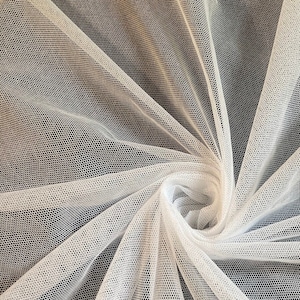 French Cotton Bobbinet - English Bobbinet - Pure Snow White, Cotton Netting, by the half yard or yard - 60&quot; Wide - EP Cotton #633