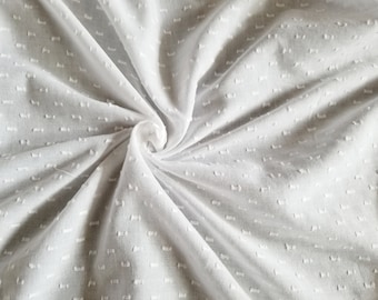 Tela de algodón suizo con lunares - Tela de lunares flocada con lunares suizos - Tela de calidad transparente en blanco sobre blanco - 100 % algodón - Cortada a medida - 58" DE ANCHO - Algodón EP n.° 327