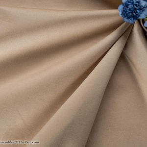 Brand NEW!! Cotton Sateen Fabric - Solid Beige - 100% Cotton - Light Tan with polished sheen - by the yard - 56&quot; WIDE - EP Cotton #747