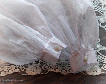 Cotton Organdy c.1850's-1860's Undersleeves - Ladies Civil War Accessory - Lady Civil War Reenactor - Sheer Undersleeves - Custom made