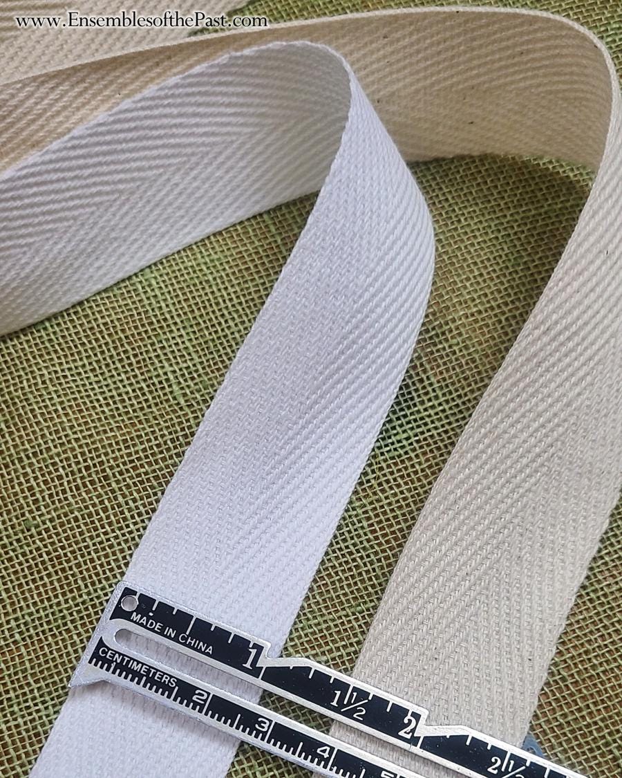 Nastro In Cotone Twill Herringbone - 15mm X 23 Yard, Nero, Per Cucito E Confezioni Regalo
