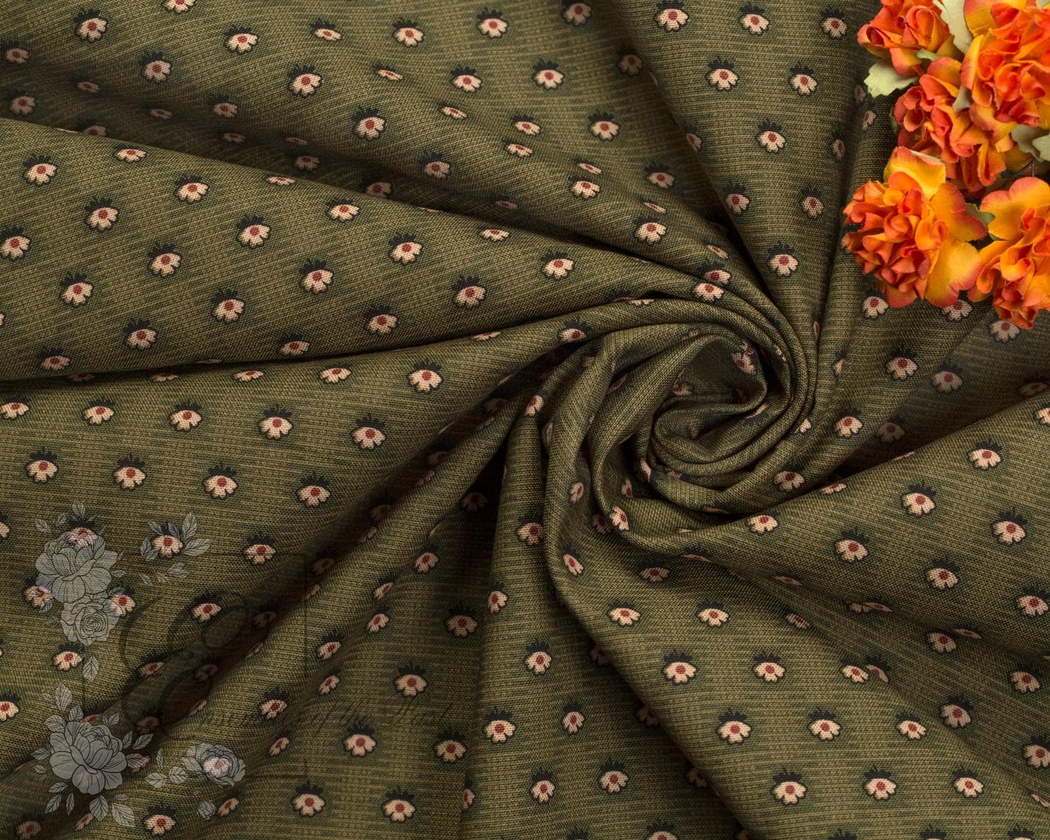 Green Calico Dress - Etsy