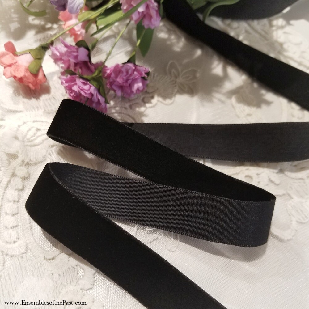 3/4 Wide Black Velvet Ribbon Perfect for Bonnets and -  India