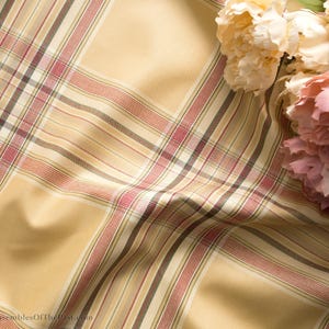 Brand NEW!! Woven Plaid Cotton Fabric - Beige/red/green/gold plaid - Apparel & Home Decor fabric - 56&quot; Wide, by the yard - EP Cotton #756