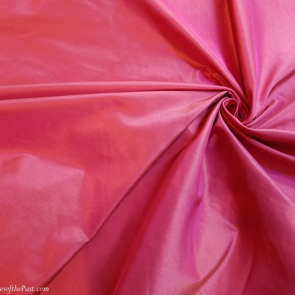 Silk Taffeta Fabric - Solid Fuchsia Pink with red - Striking Gorgeous Bright Pink Silk - 100% Silk - By the yard - 55" WIDE - EP Silk #314