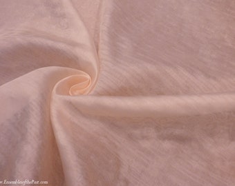 Tissu en organza de soie - Organza de soie rose - Belle rose clair solide - Tissu en soie de pêche - par yard - 100 % soie - 54" de large - EP Silk #238