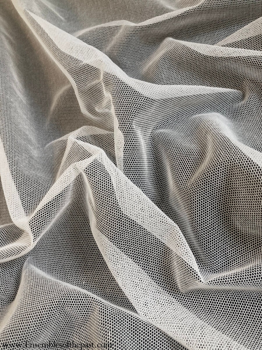 Fine White English Cotton Bobbinet - Cotton Tulle - English Cotton Netting  - Cotton Wedding Veiling, by the yard - 42 Wide - EP Cotton #218