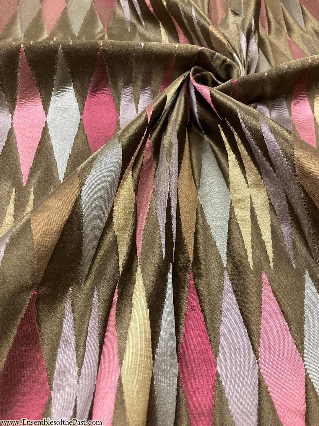 Prairie Sand Silk Hammered Satin Jacquard Fabric main image 0